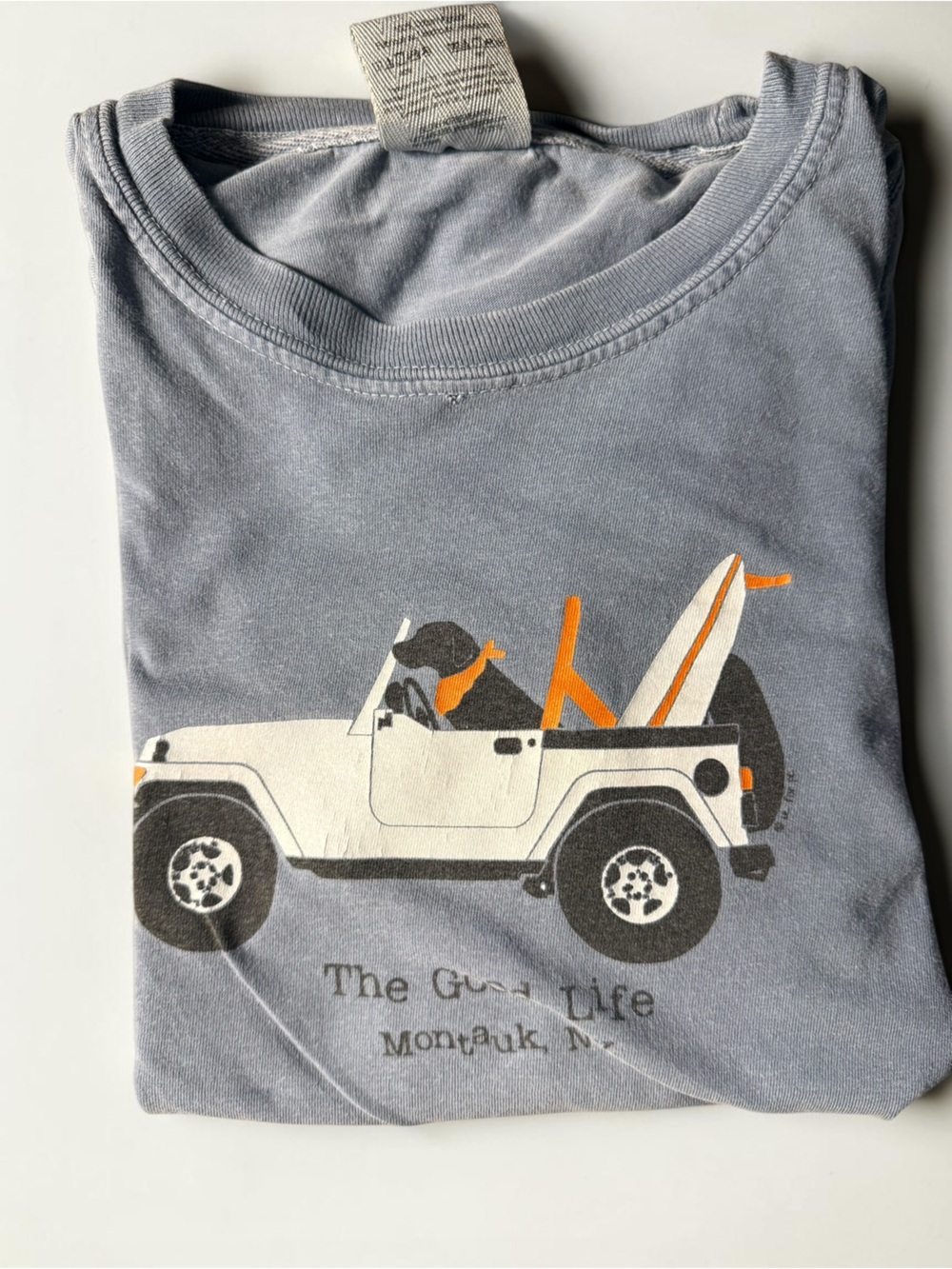 The Good Life Comfort Colors Youth Medium Long Sleeve T-Shirt  Jeep ,Montauk NY